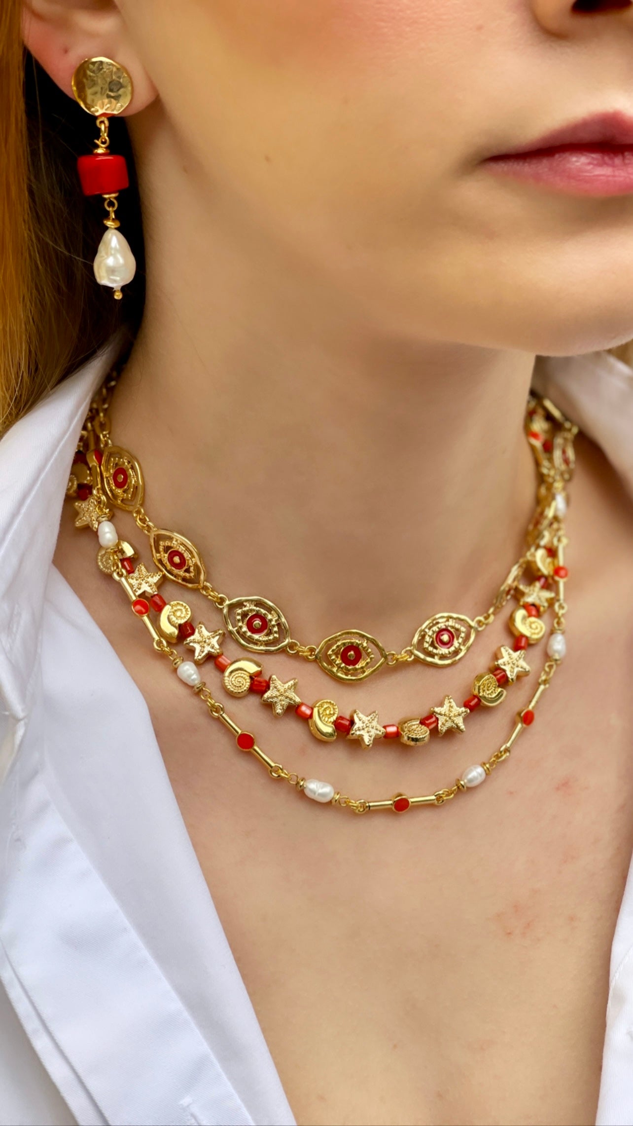 LAGUNA CORAL PEARL NECKLACE
