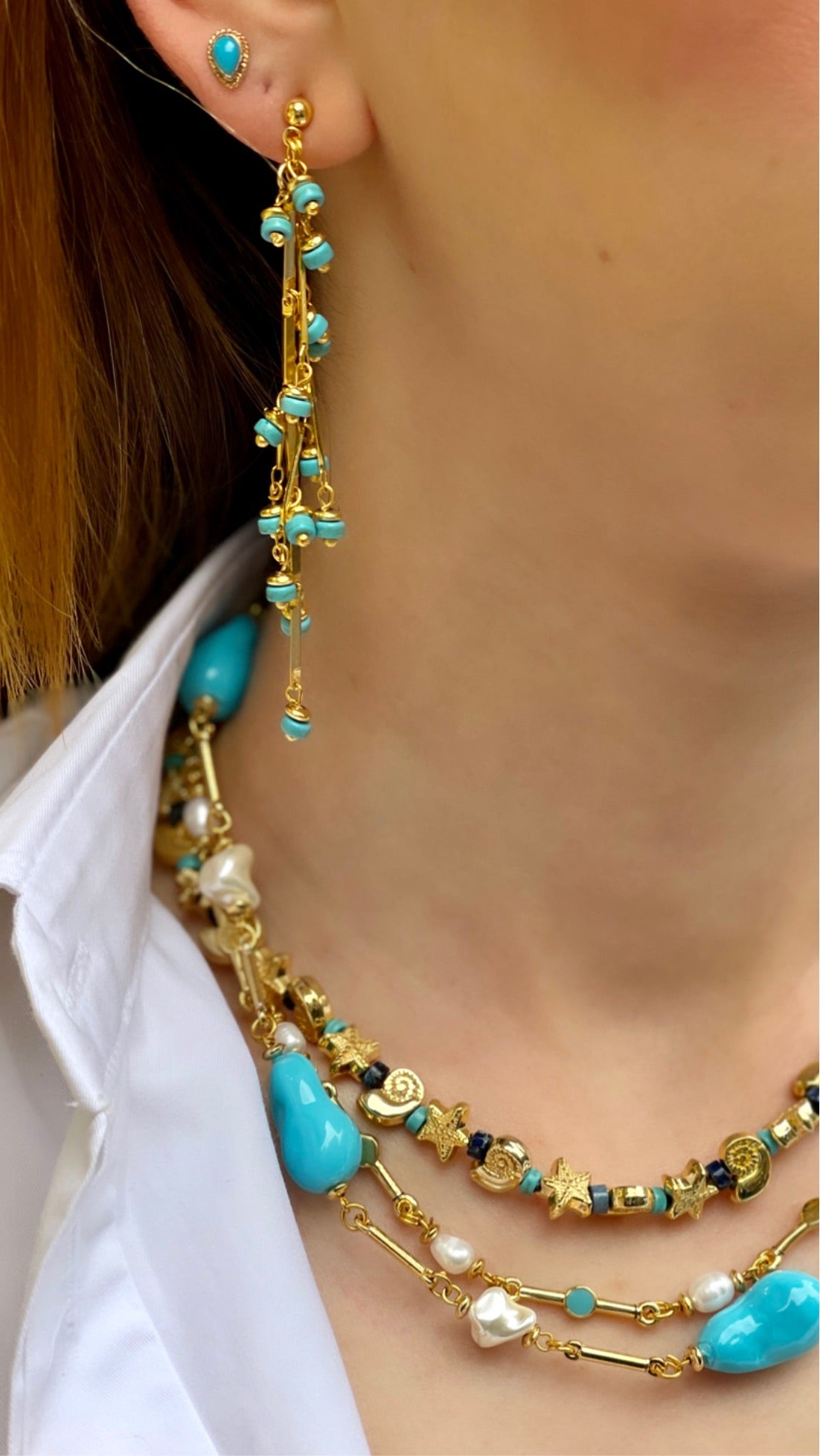 DANCING DISCO TURQUOISE SPARKLE EARRINGS