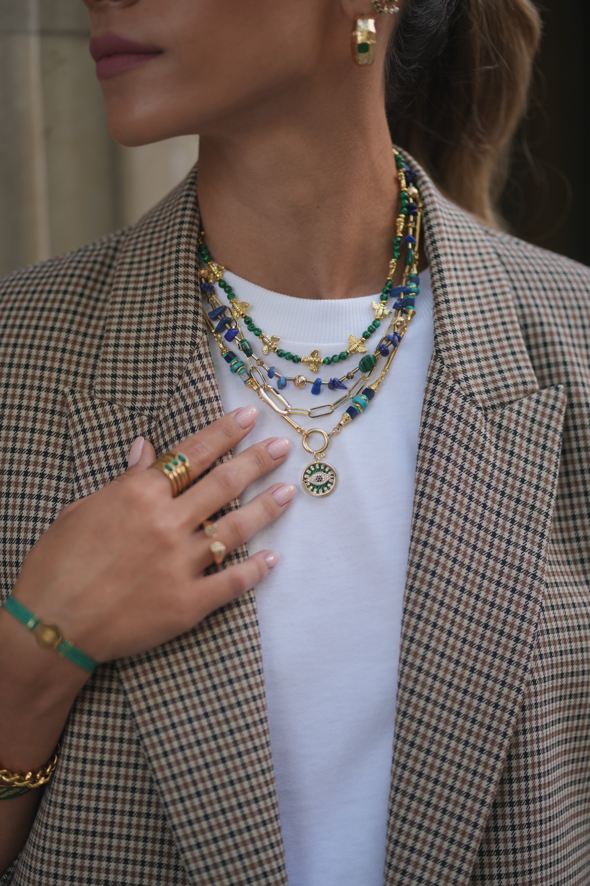 BEE LOVE MALACHITE NECKLACE