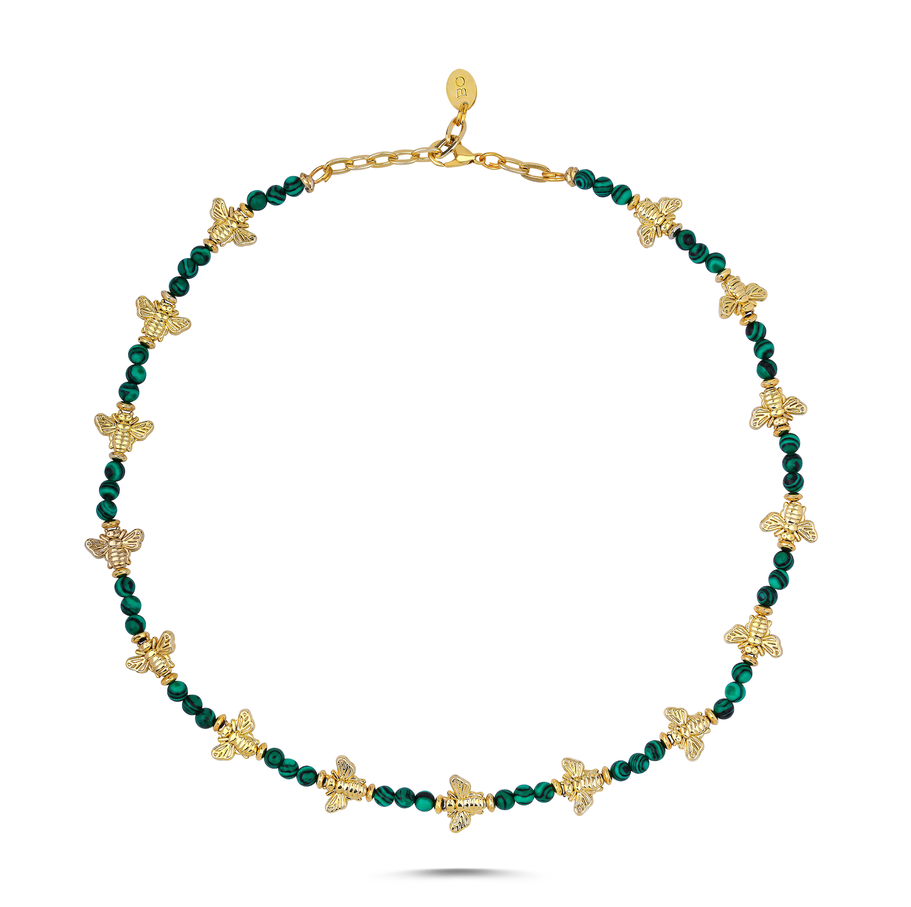 BEE LOVE MALACHITE NECKLACE