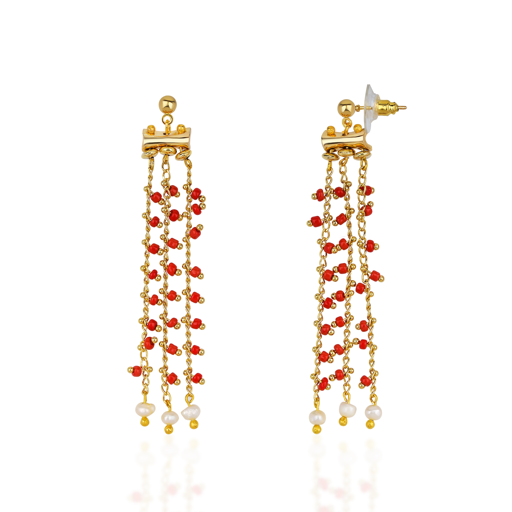 GYPSY RED BEADED EARRINGS