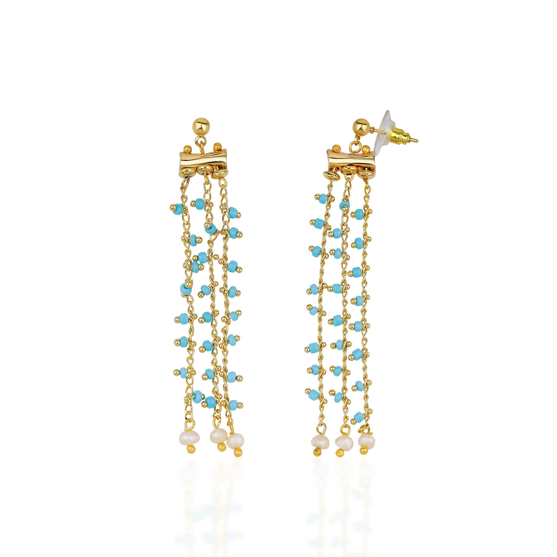GYPSY TURQUOISE BEADED EARRINGS