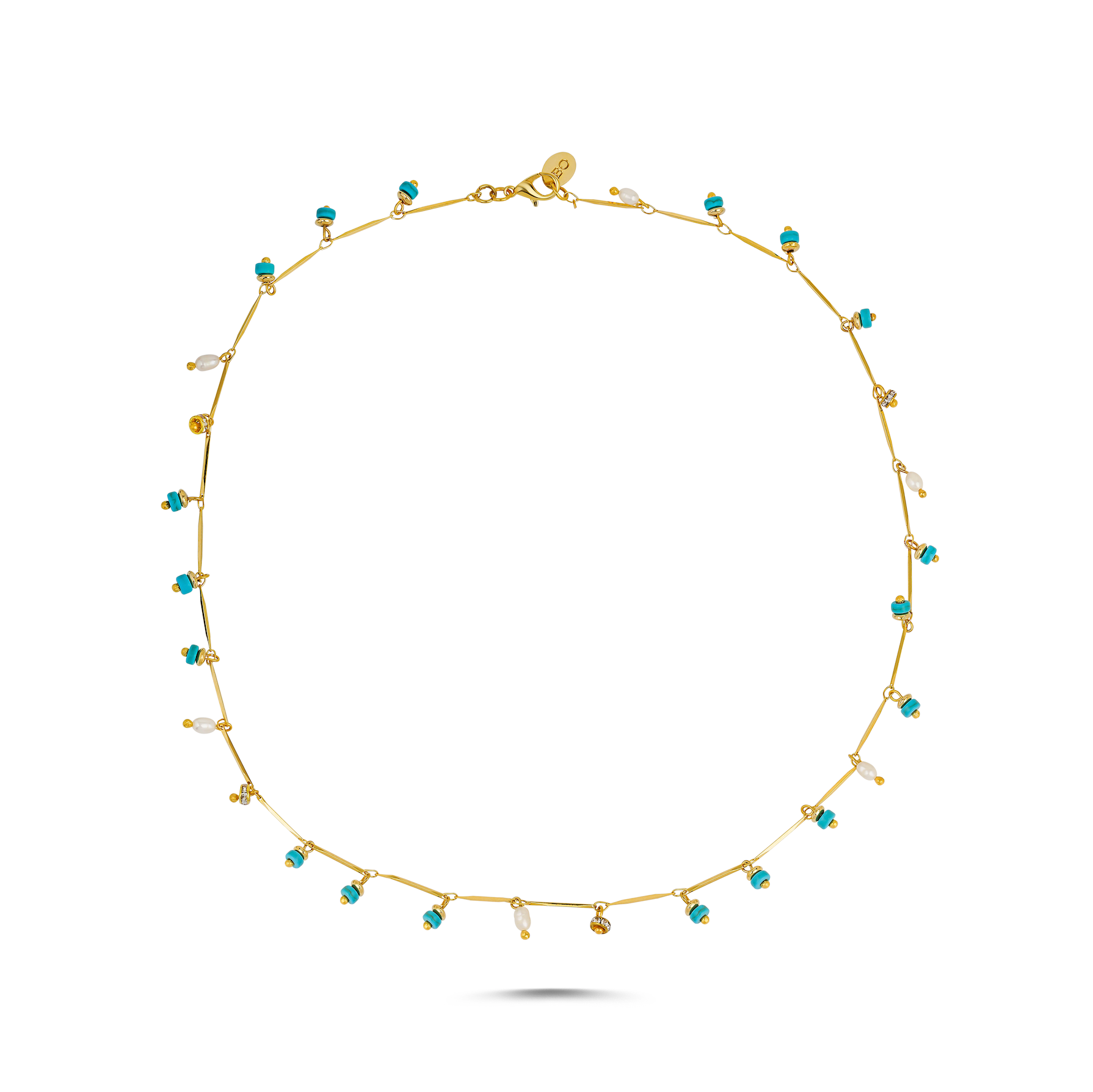 DANCING DISCO TURQUOISE SPARKLE NECKLACE