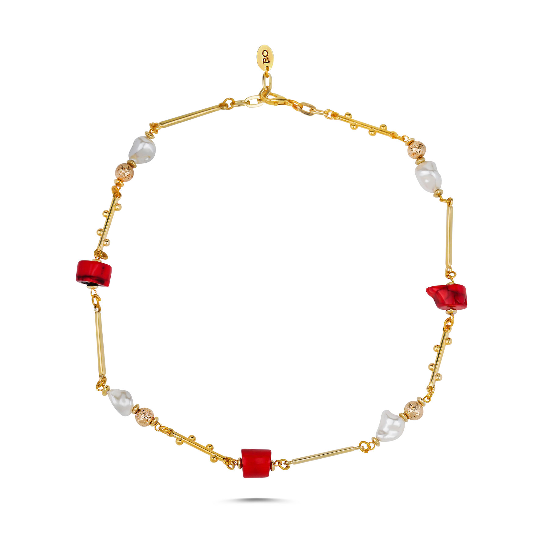 CAPRI BAROQUE PEARL CORAL NECKLACE