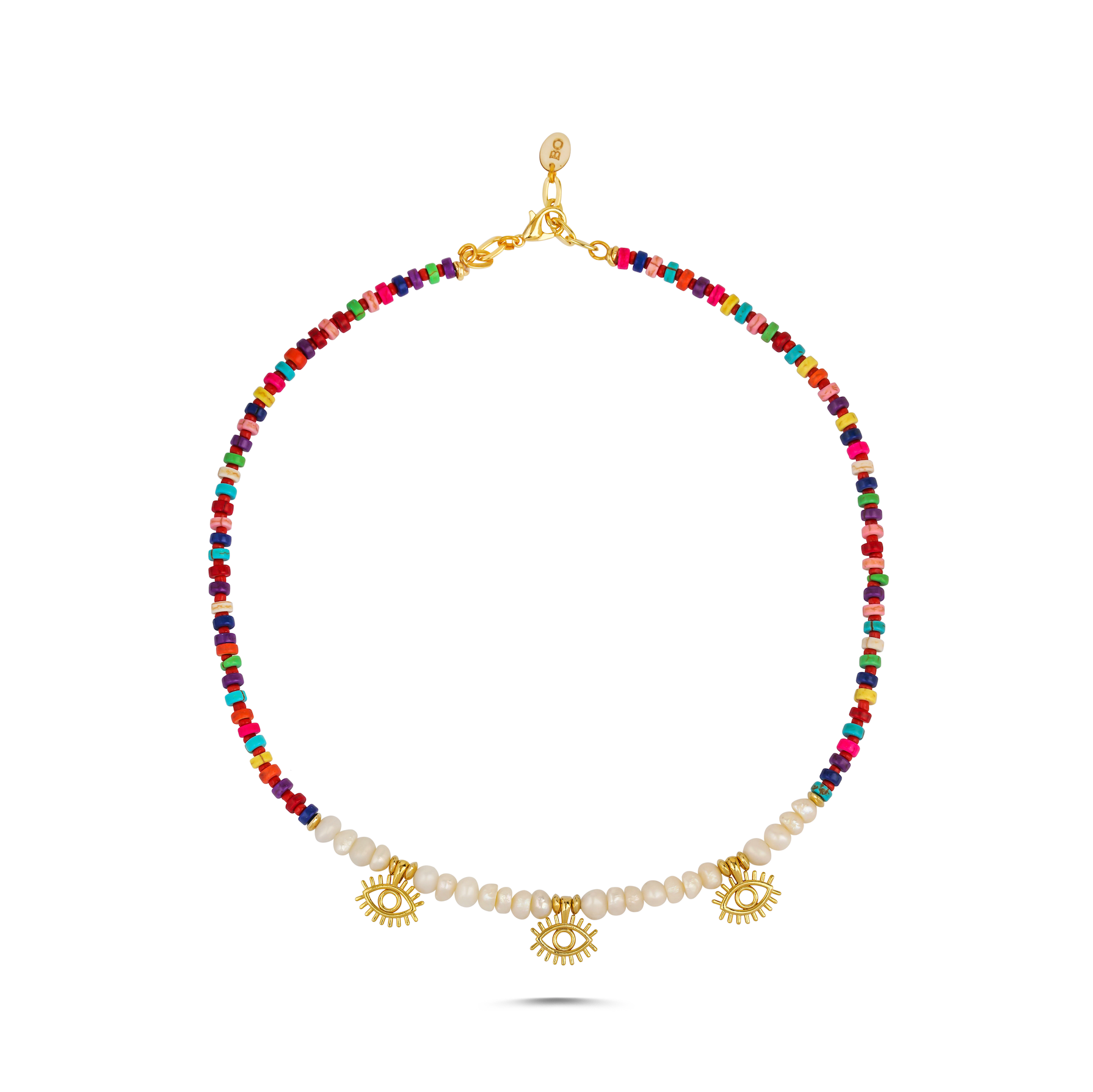 TRIPLE NAZAR RAINBOW NECKLACE