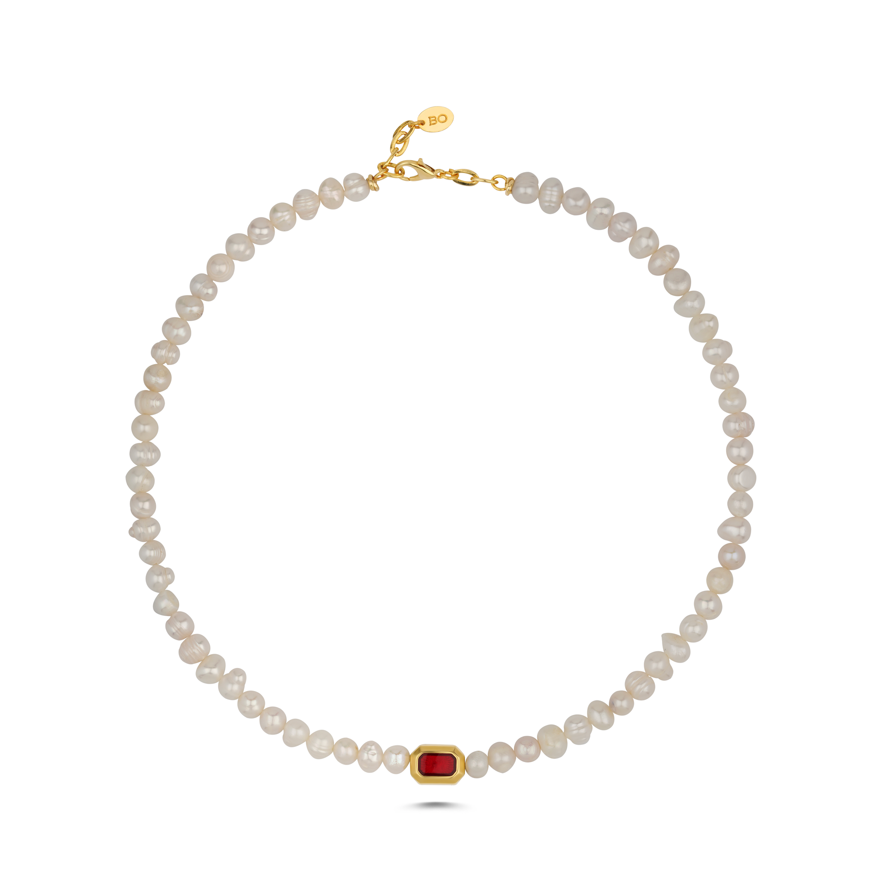 ROYAL PEARLS RED NECKLACE