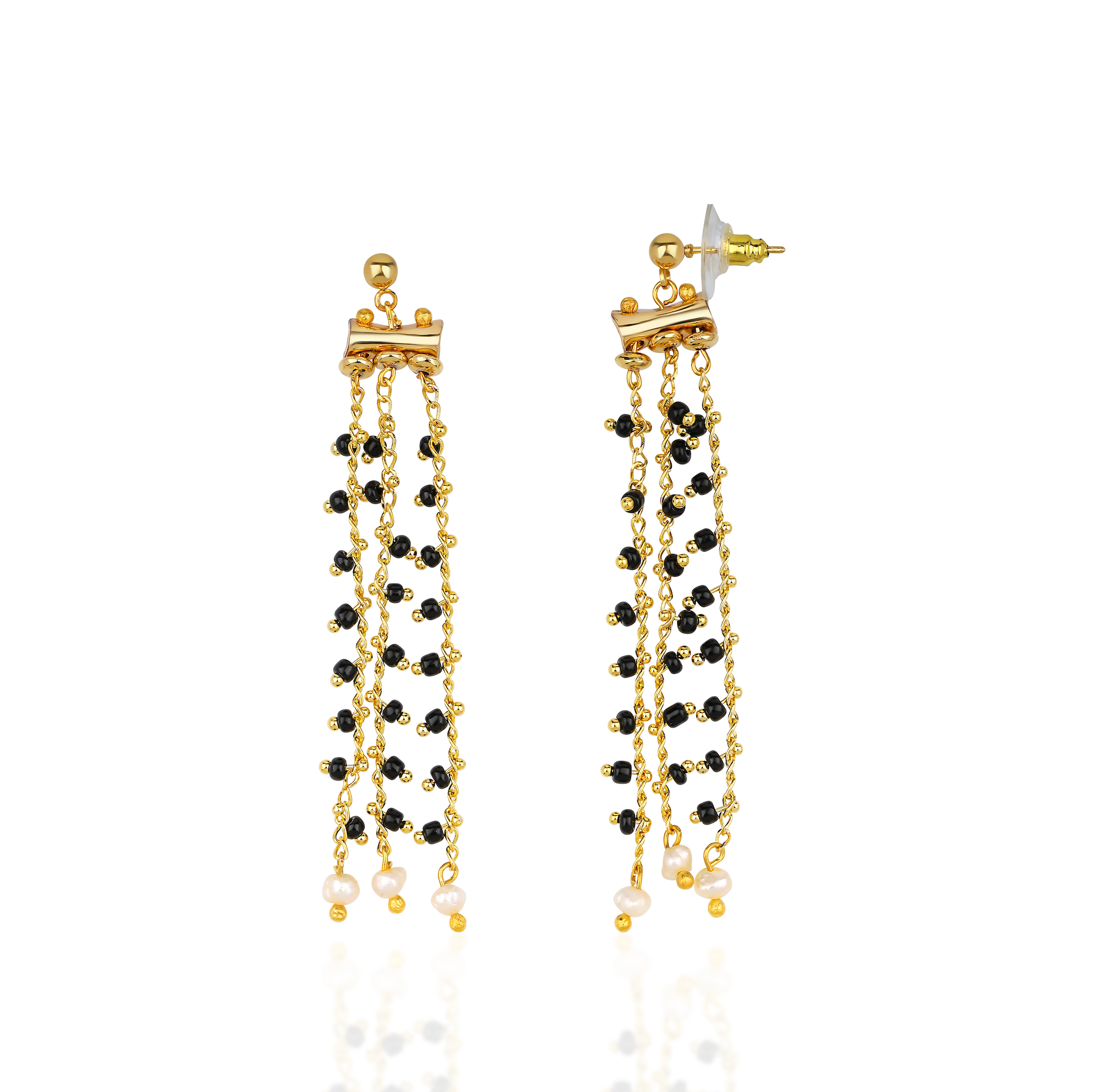 GYPSY BLACK BEADED EARRINGS