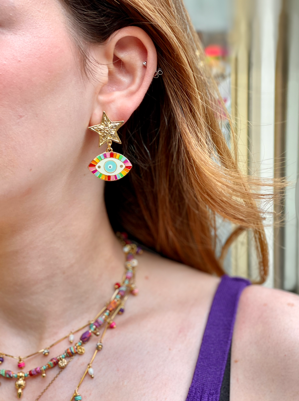 RETRO STAR RAINBOW EARRINGS