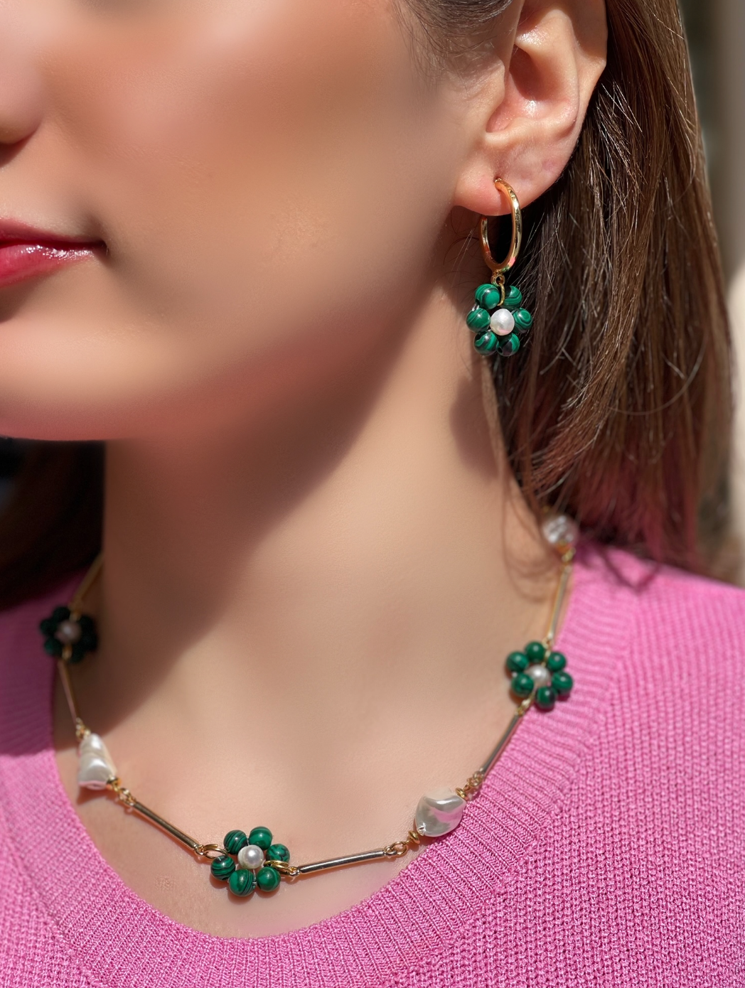 SUMMER BLOSSOM MALACHITE NECKLACE