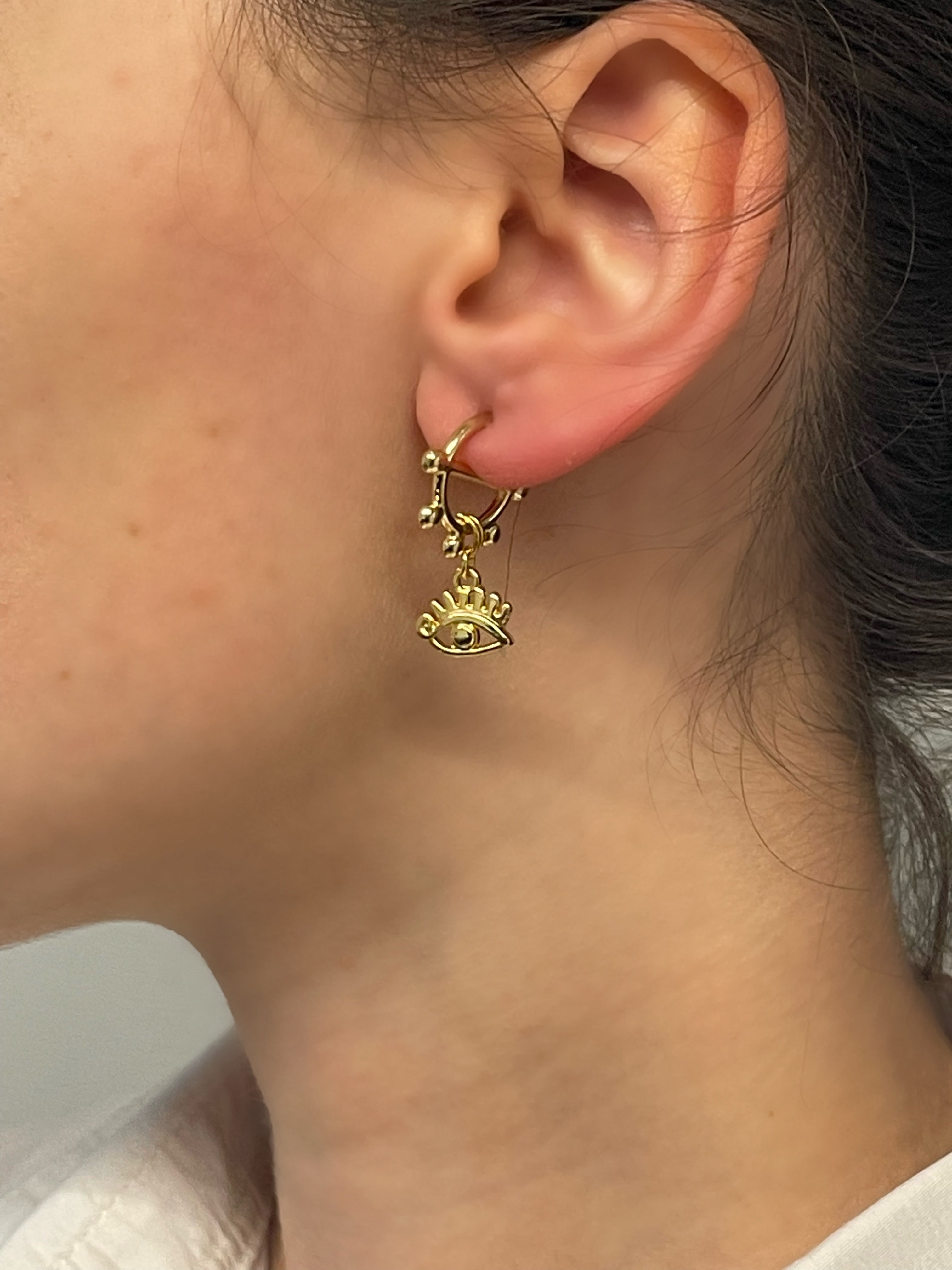 EVIL EYE HOOP EARRINGS
