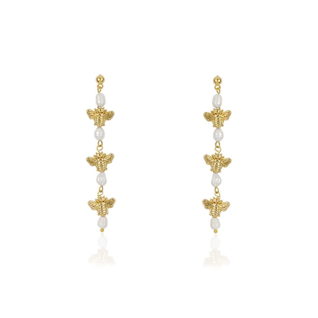 BEE LOVE PEARL DROP EARRINGS