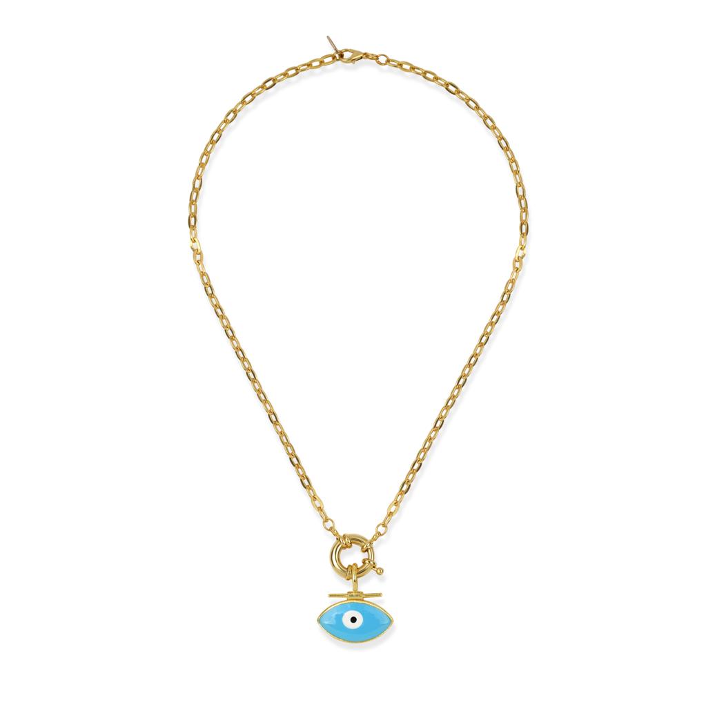 BLUE EVIL EYE CHAIN NECKLACE