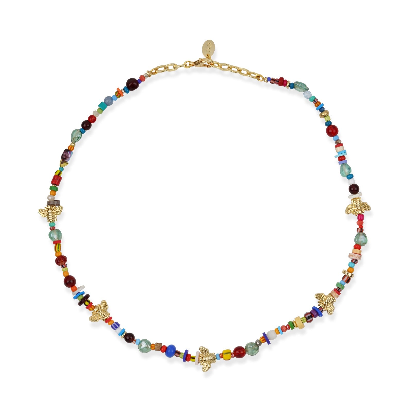 BEE LOVE MIXED BEADED NECKLACE