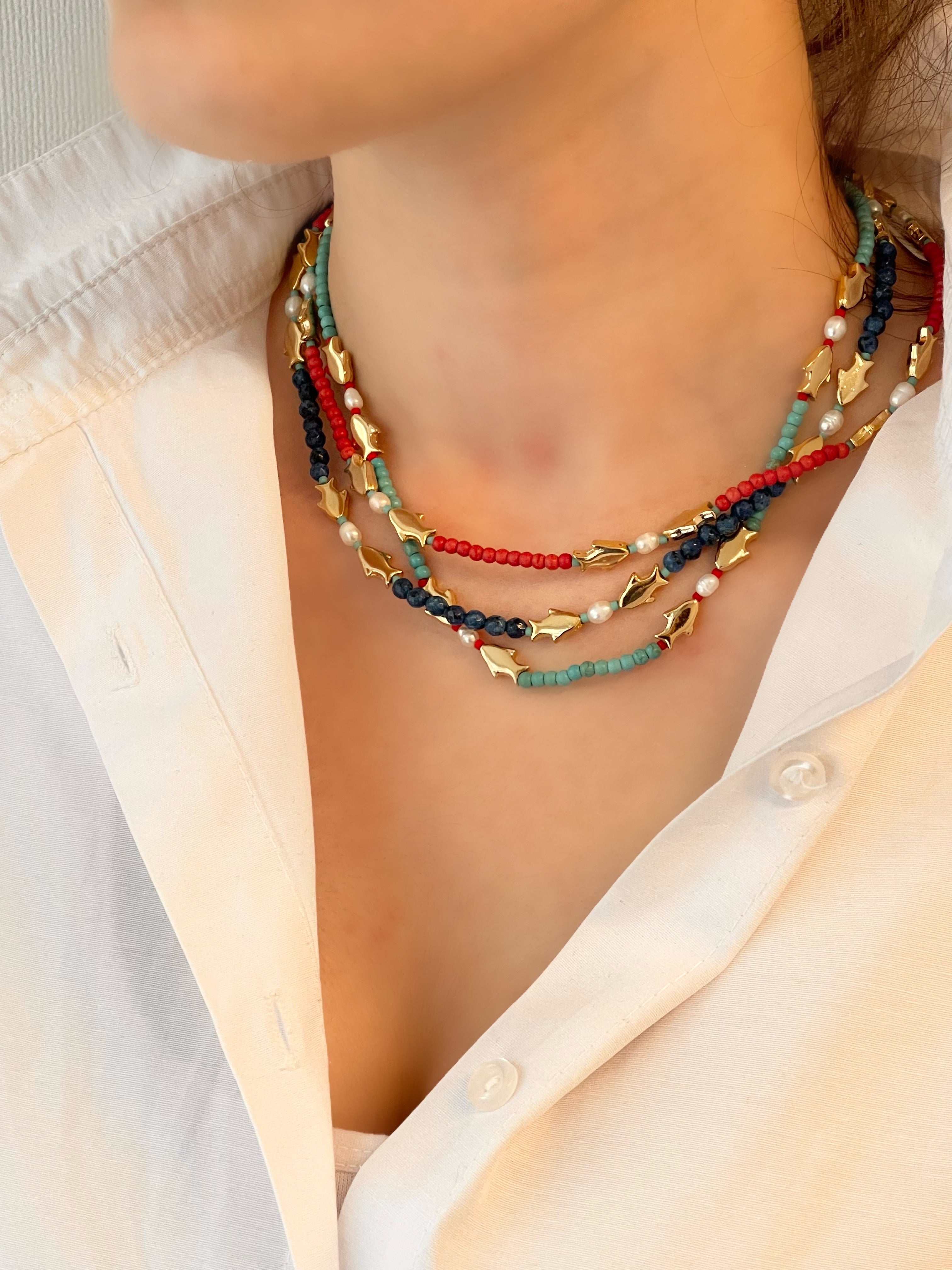 BODRUM FISH PEARL NECKLACE
