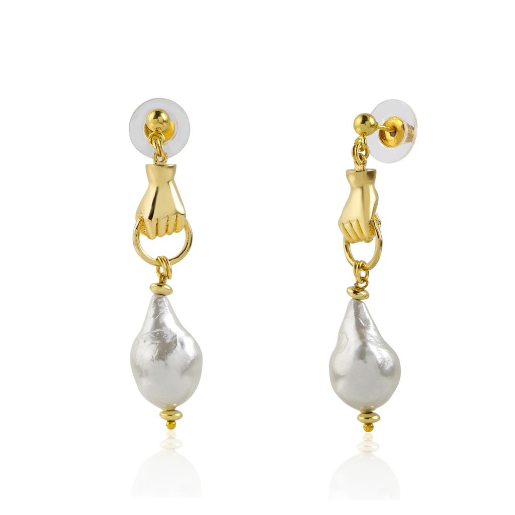 HAND OF LOVE PEARL EARRINGS