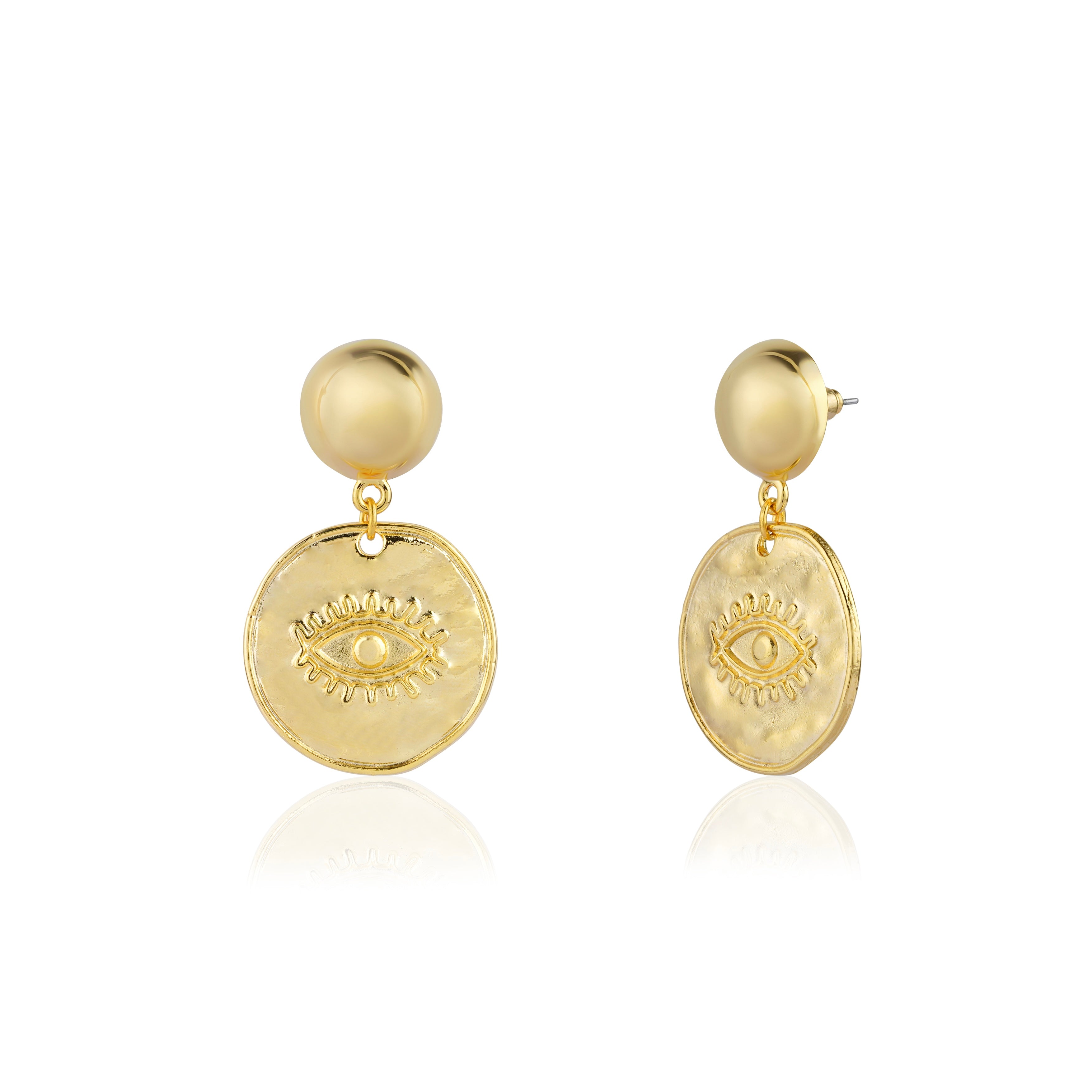 EVIL EYE MEDALLION EARRINGS